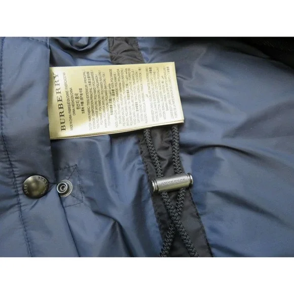 $1290 BURBERRY BENSEN BLACK HOODED CHECK LOGO DOWN PARKA PUFFER JACKET COAT XXL